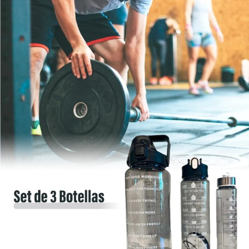 Set 3 Botellas Caramañola Deportivas Motivacionales Set 3 Botellas Caramañola Deportivas Motivacionales