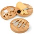 Set Picada 2 Tablas de Madera C/ 4 Accesorios para Quesos Diseño Madera