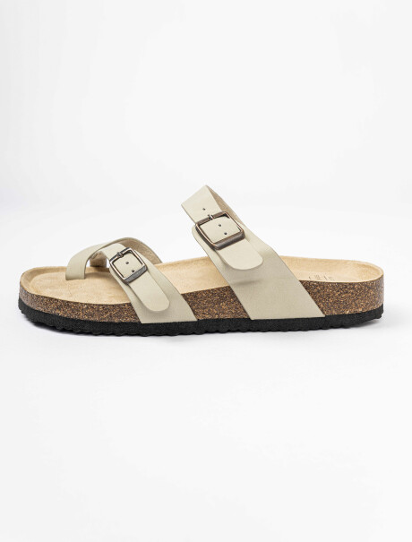 Sandalia cruzada beige
