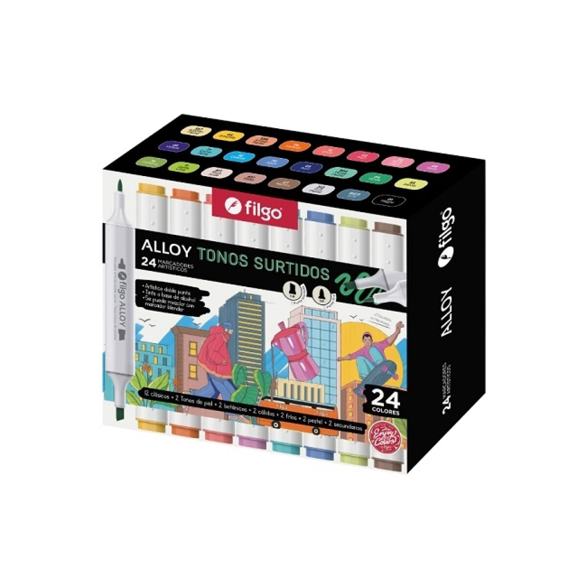 Marcador Filgo Alloy Doble Punta x 24 