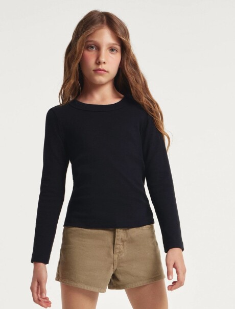 BLUSA INFANTIL MANGA LARGA NEGRO