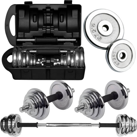 Set X2 Mancuerna Expert Disco Pesas 20K + Barra - El Rey Fit013053
