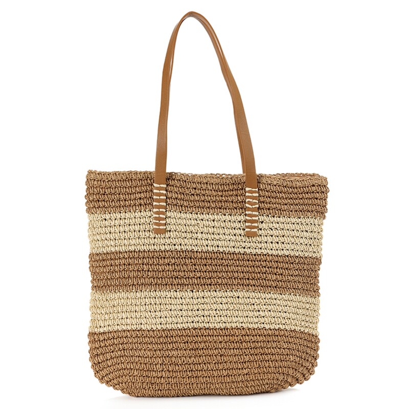 Bolso playero Canva Gold tejido Crudo