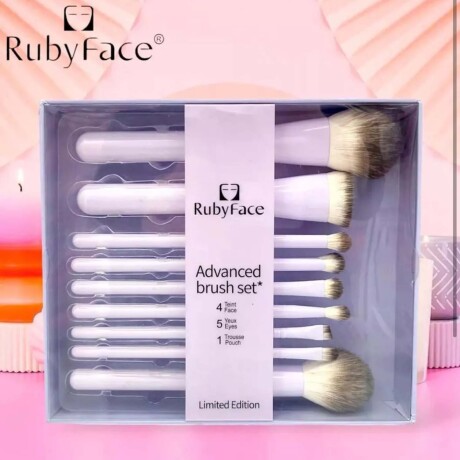 Set de Brochas Completo Pinceles Maquillaje Lila