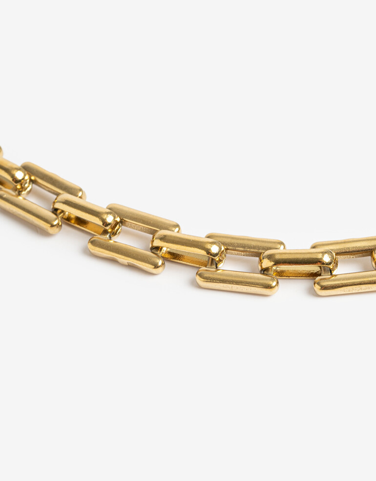 Collares Cortos Metal Collar De Acero - Dorado