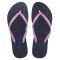 Sandalia de Mujer Havaianas Slim Logo Pop Up Azul Marino - Rosado
