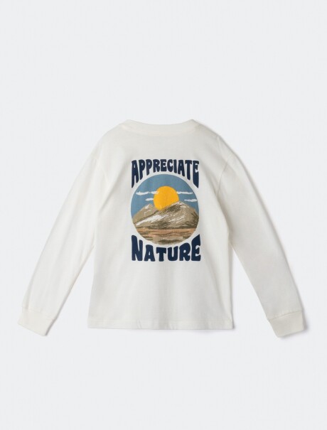 CAMISETA INFANTIL CON ESTAMPA BEIGE