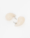 Aros Colgantes Cortos Color Aro Corto Gota De Resina - Blanco Crema