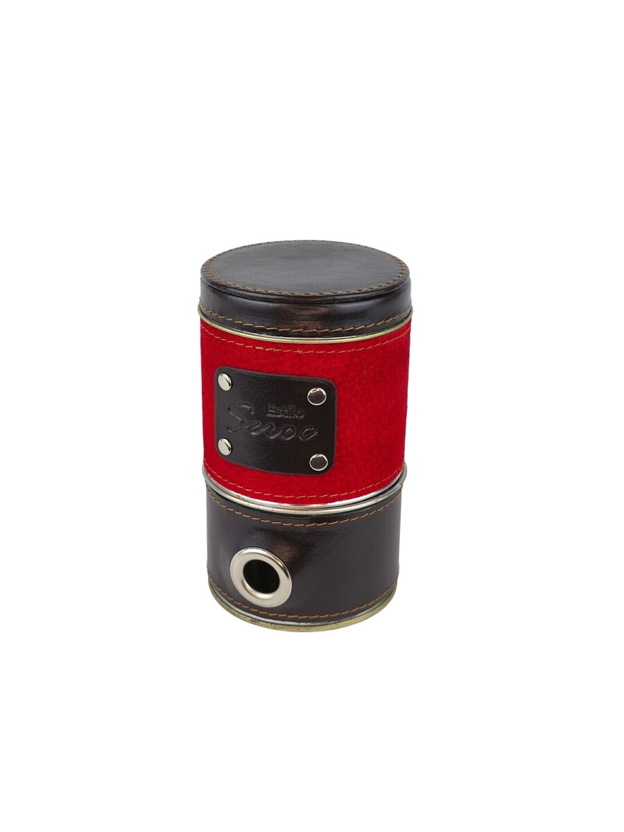Yerbera forrada con dispensador - Rojo 