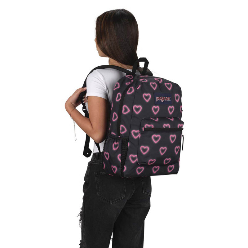 Mochila Cross Town - Unisex Happy Hearts Black