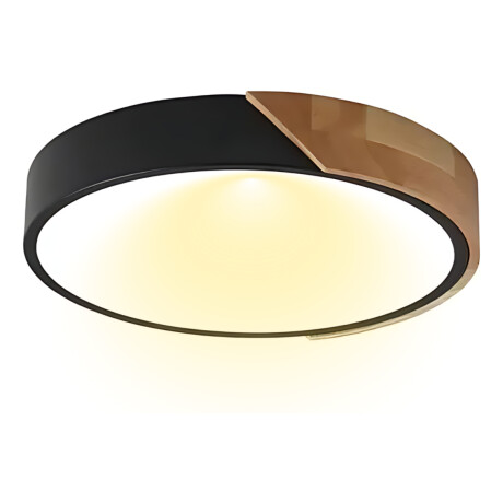 Luminaria Luz Fria Plafon Led Diám 30cm Metal Y Madera Luminaria Luz Fria Plafon Led Diám 30cm Metal Y Madera