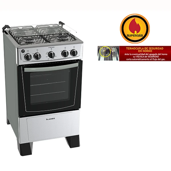 COCINA JAMES C 105B INOX -Frente Acero Inox. Sin color