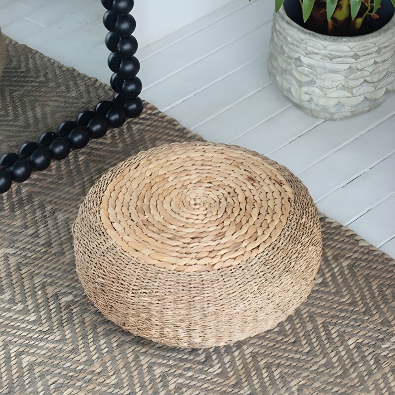 PUFF JACINTO TRENZADO 41x41x15CM PUFF JACINTO TRENZADO 41x41x15CM