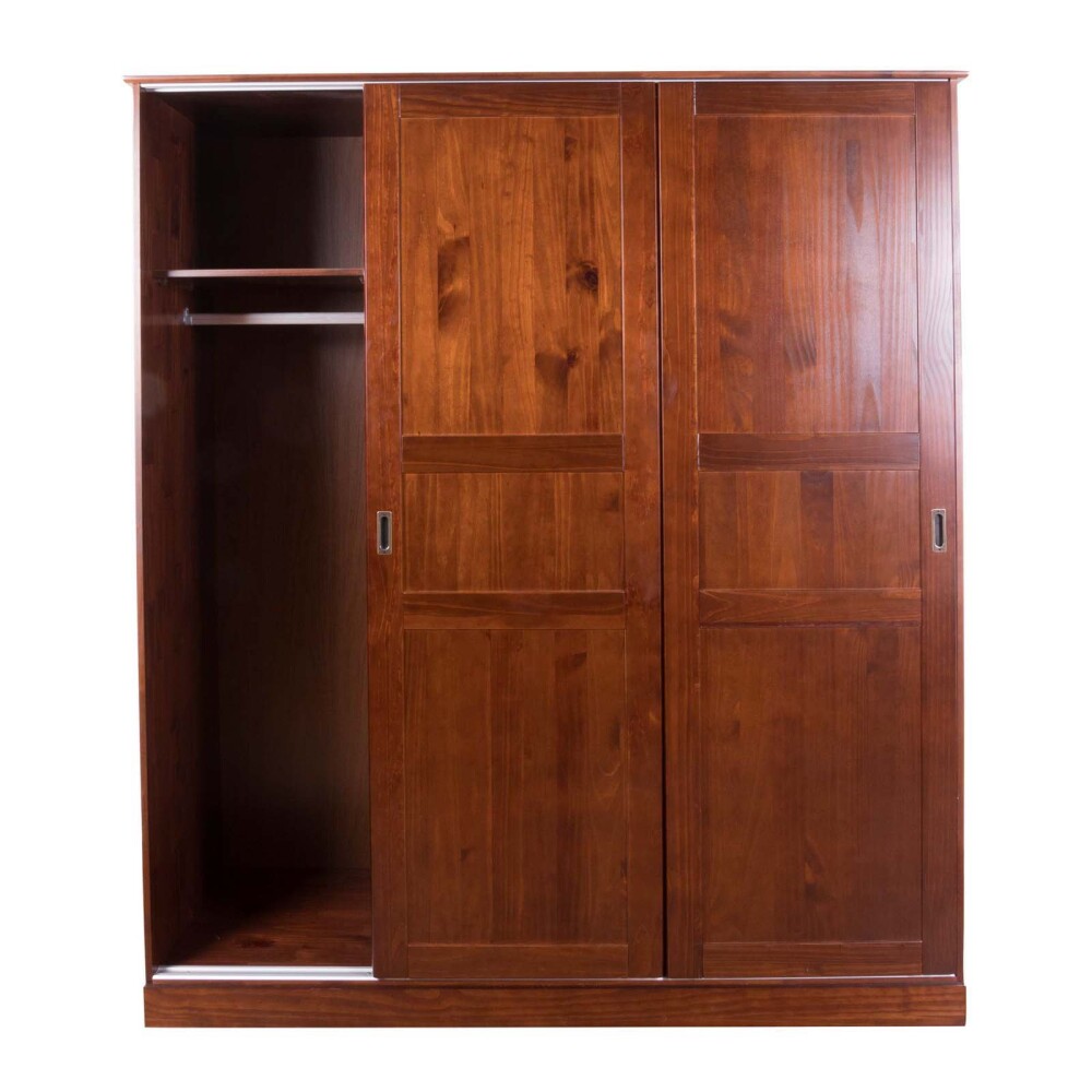 PLACARD CORREDIZO 3 PUERTAS MADERA MARRON AGATA