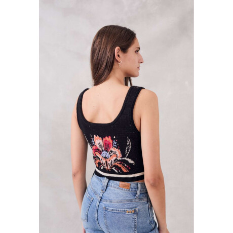 Top Intarsia Negro