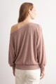 Blusa manga dolman tostado melange
