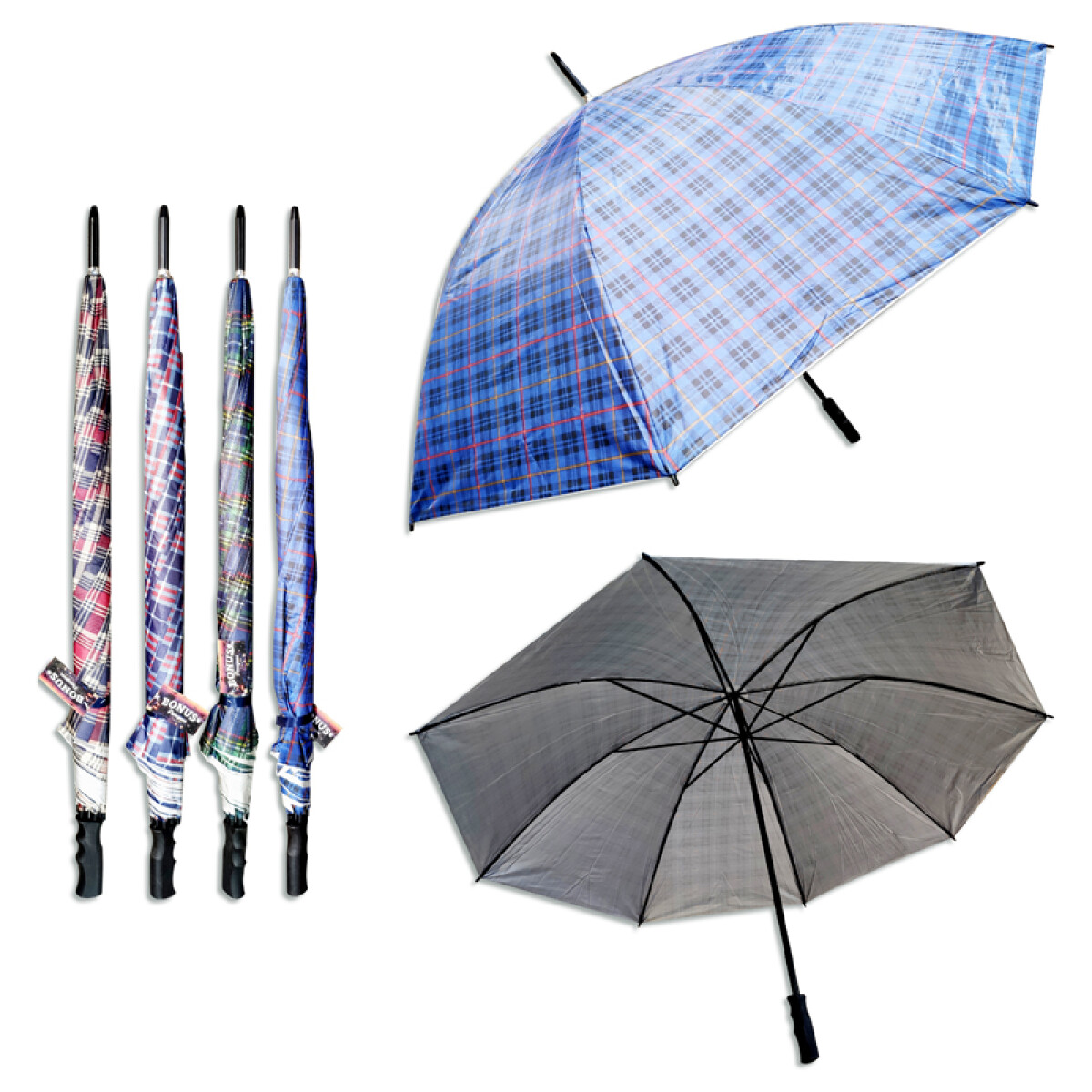 Paraguas largo escocés 8 varillas con protección UV 
