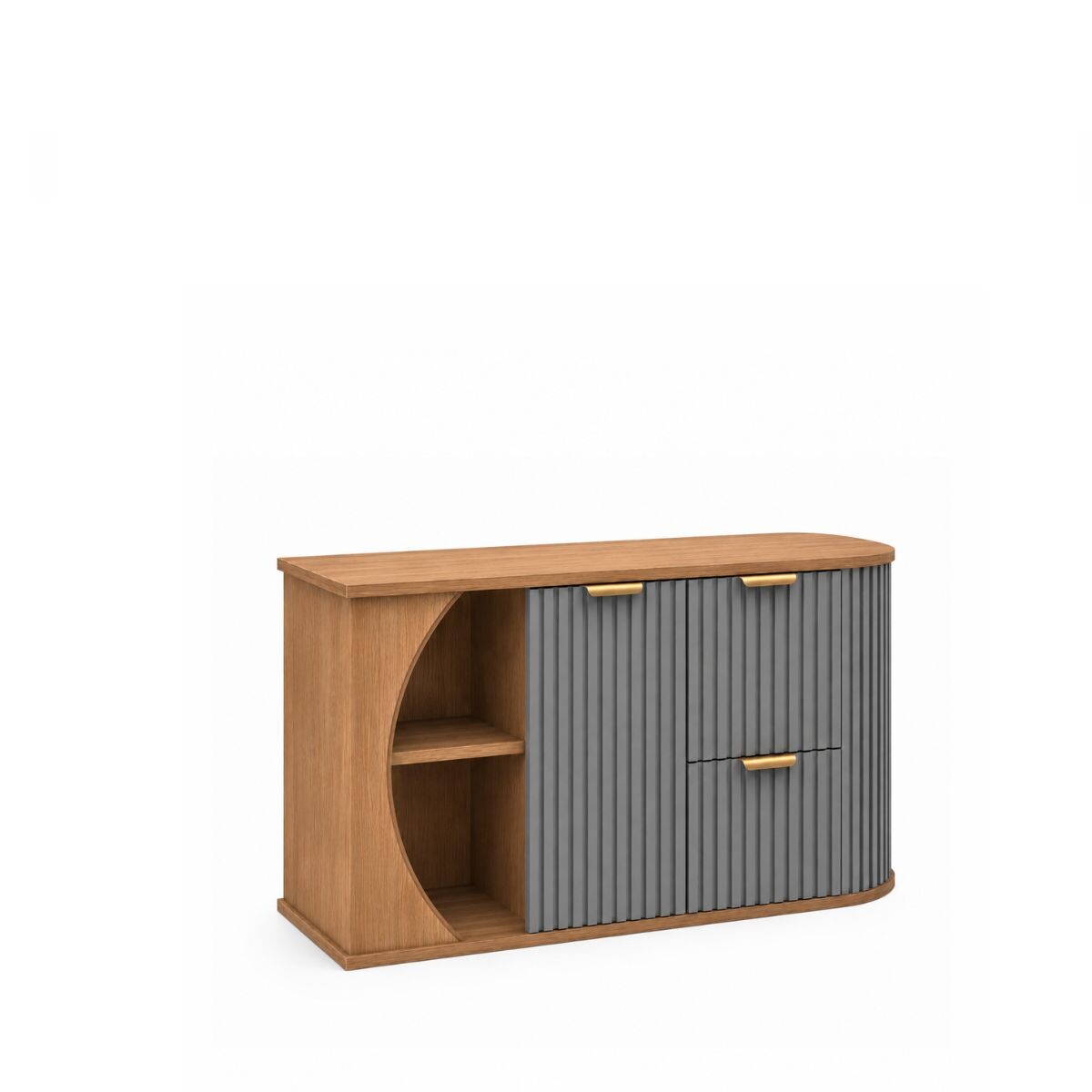 Mueble De Baño Suspendido Tereza Cristina 100 Cm Catedral/avellana Sin Bacha 