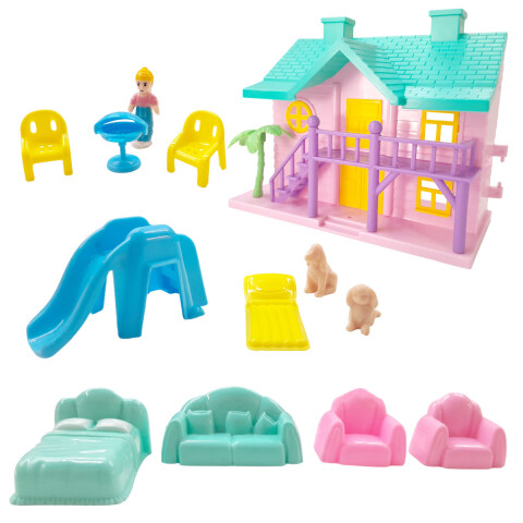 3X2 OUTLET Casa 2 pisos c/ muñeca, muebles y mascotas 3x2 Outlet Casa 2 Pisos C/ Muñeca, Muebles Y Mascotas