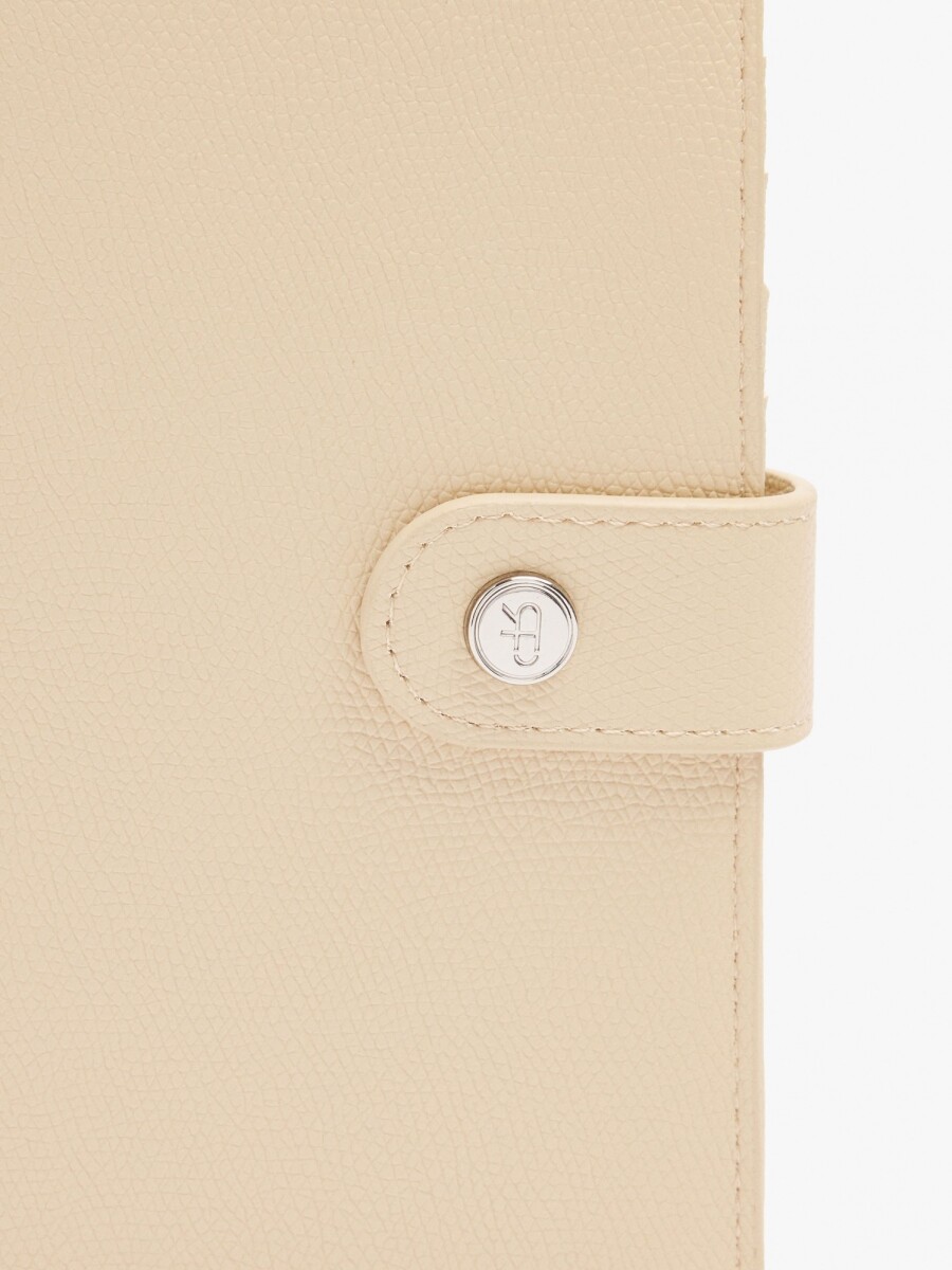 Cartera Con Textura L beige