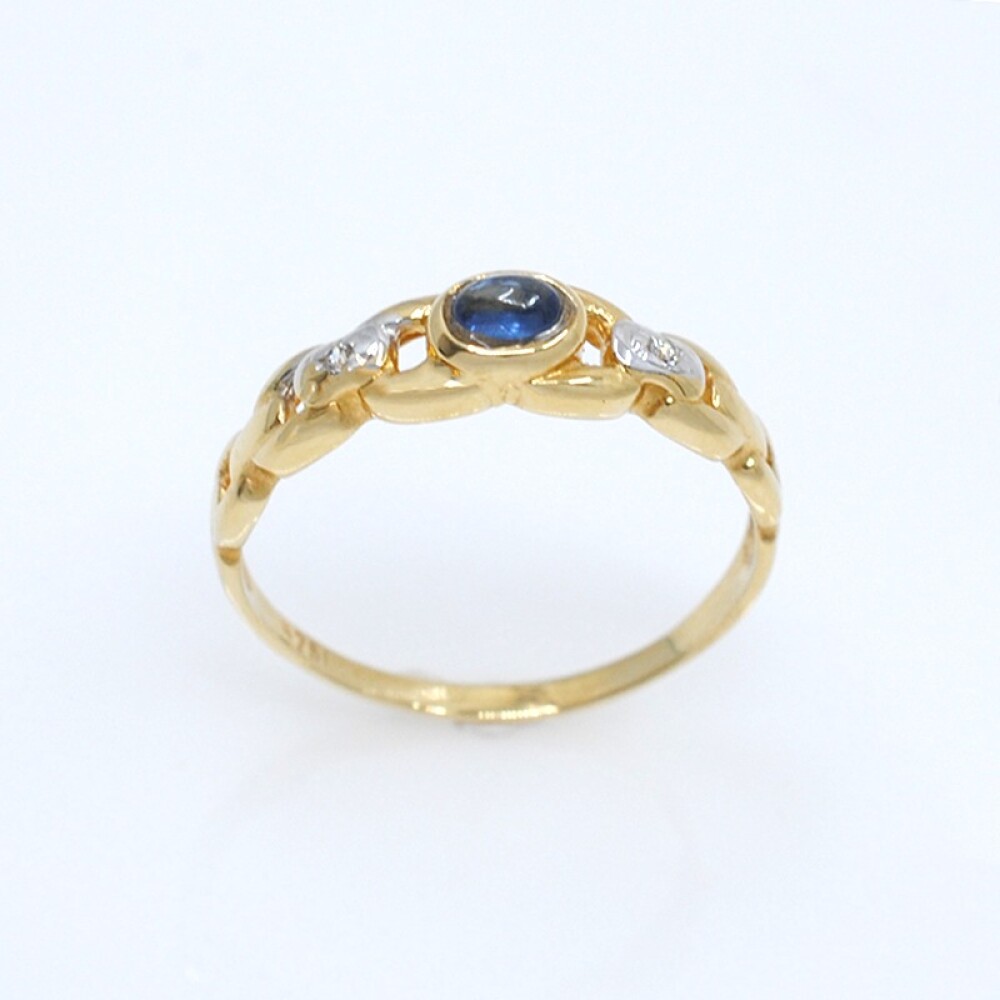 Anillo oro 18k , zafiro y brillantes Anillo oro 18k , zafiro y brillantes