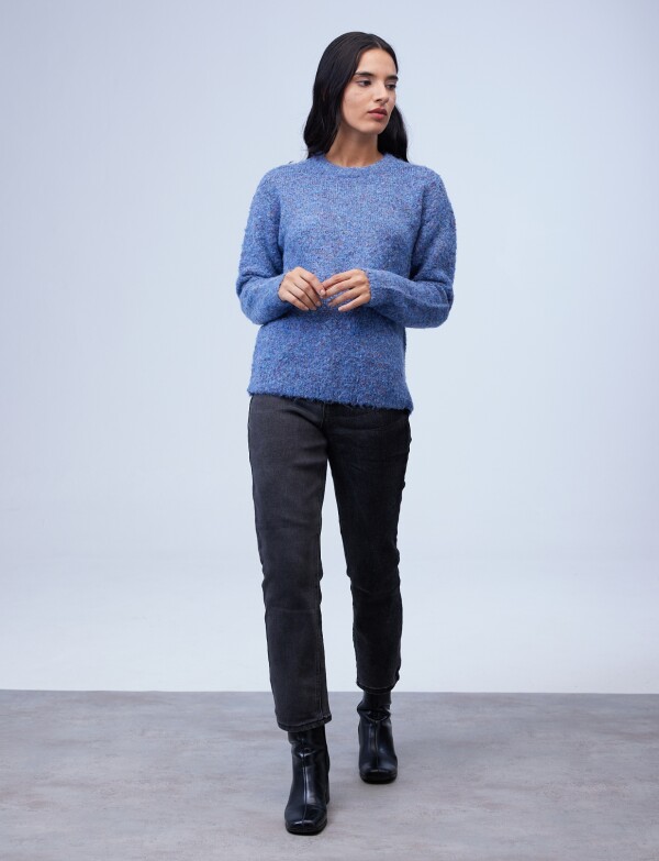 Buzo Lana Melange AZUL