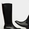Bota caña alta New ascot en cuero vaqueta Negro