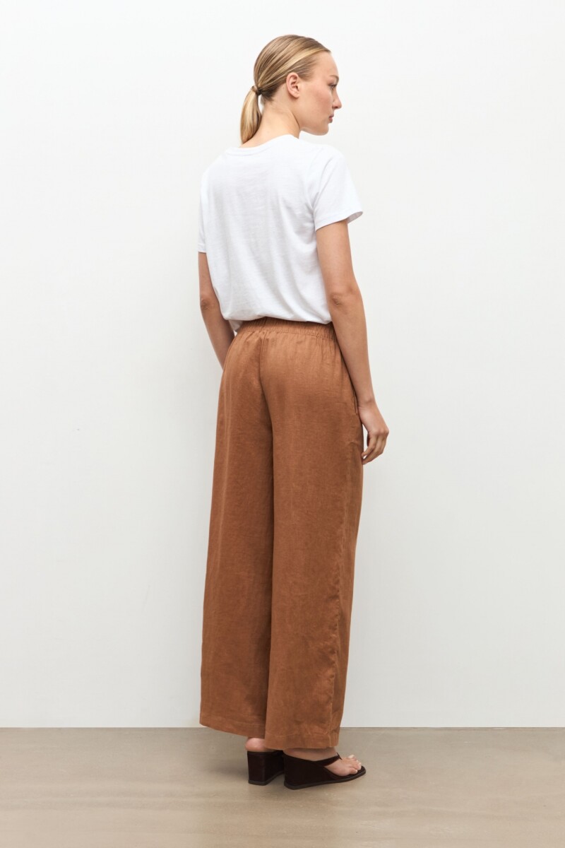 Pantalón pijama 100% Lino camel