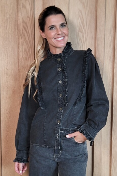 Camisa Uma Denim Negro