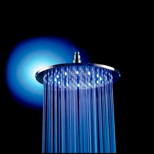 ROSETA ACERO INOXIDABLE MATE CON LUZ LED VEINTE CM 000