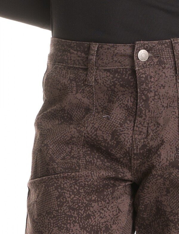 Pantalon Crop & Desflecado GRIS/MULTI