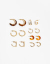 Aros Sets Color Set 7 Pares De Aros Mix Materiales - Dorado