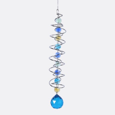 Atrapasol En Espiral De Cristal Varios Colores Azul