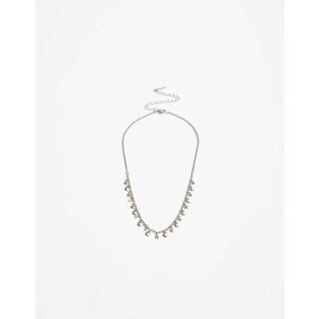 Collares Cortos Metal Estrellas Plateado Rodio