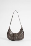 Cartera de hombro con hebilla marrón