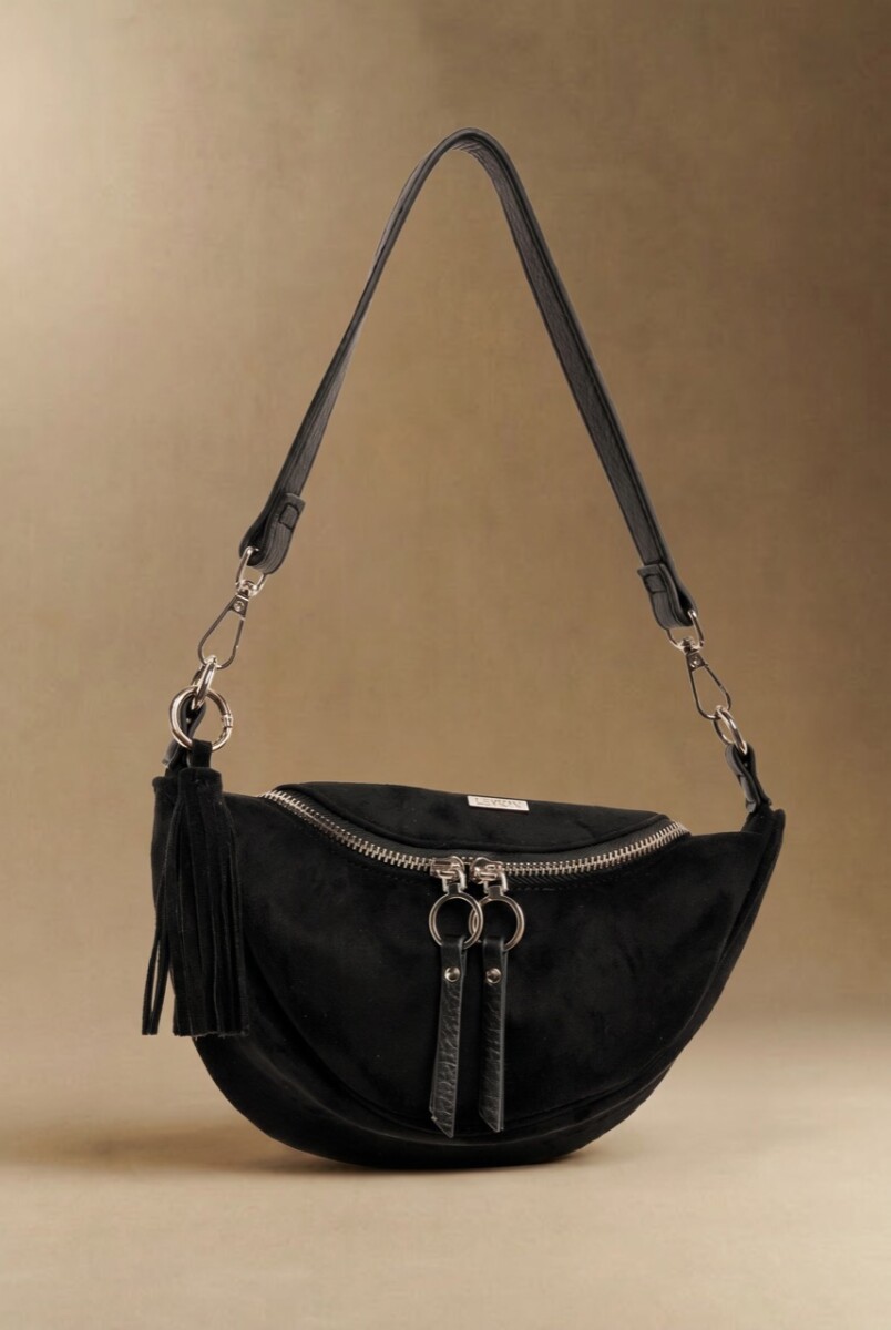 Cartera Gamuza Vegana - Negro 