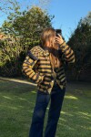 Short Eclectic Sweater Mostaza / Azul Marino