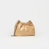Mini Bag Gina en cuero charol arrugado Camel