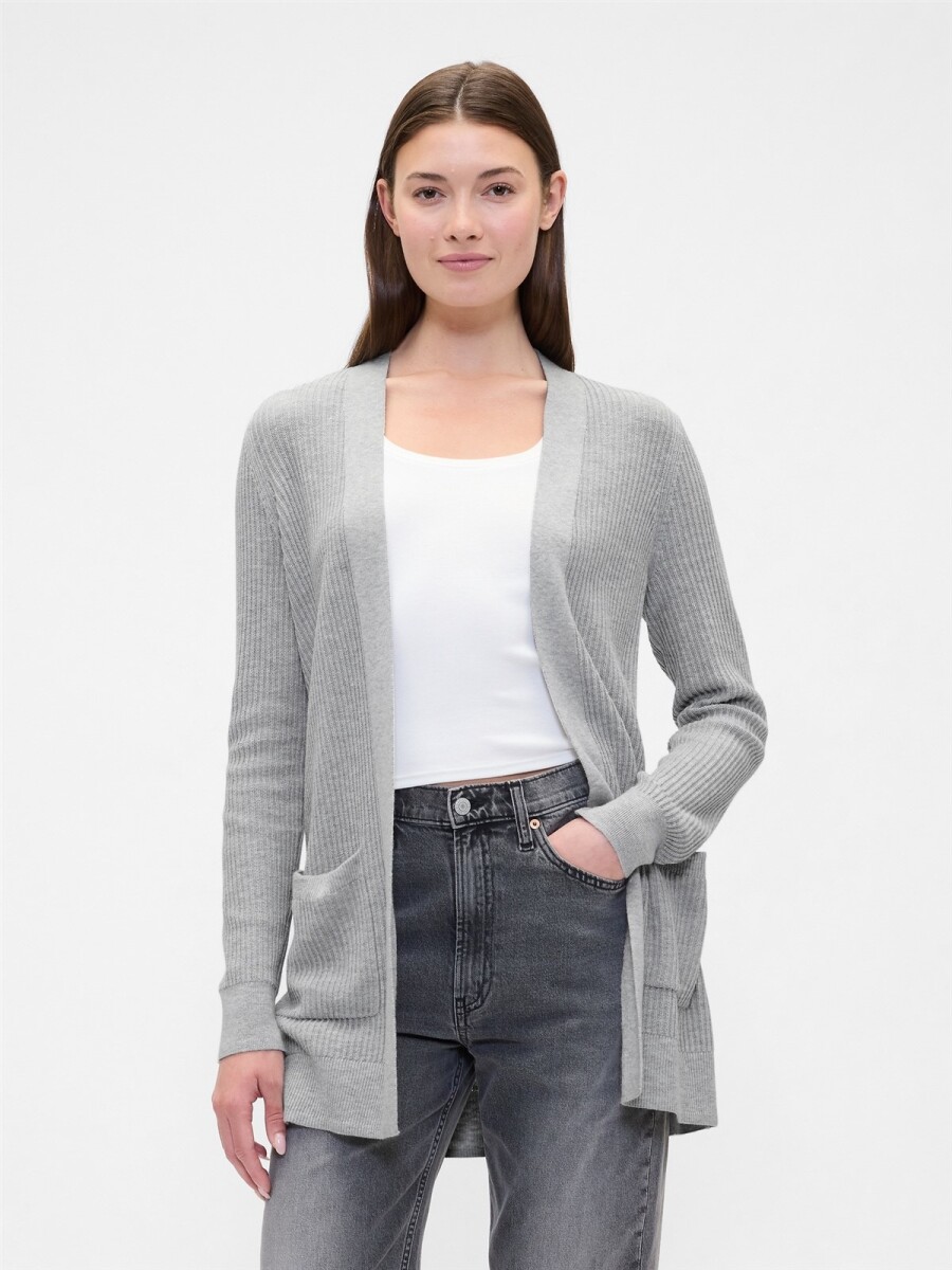 Saco Sin Botones Bella Mujer - Light Heather Grey 