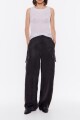 PANTALÓN FLUIDO CARGO Negro