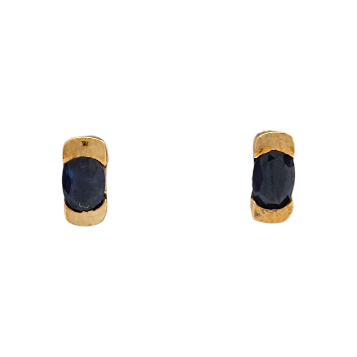 Caravanas Solitario cuadrado Zafiro de oro- Oro bajo - Zafiro - CA8201 - conpiedra 