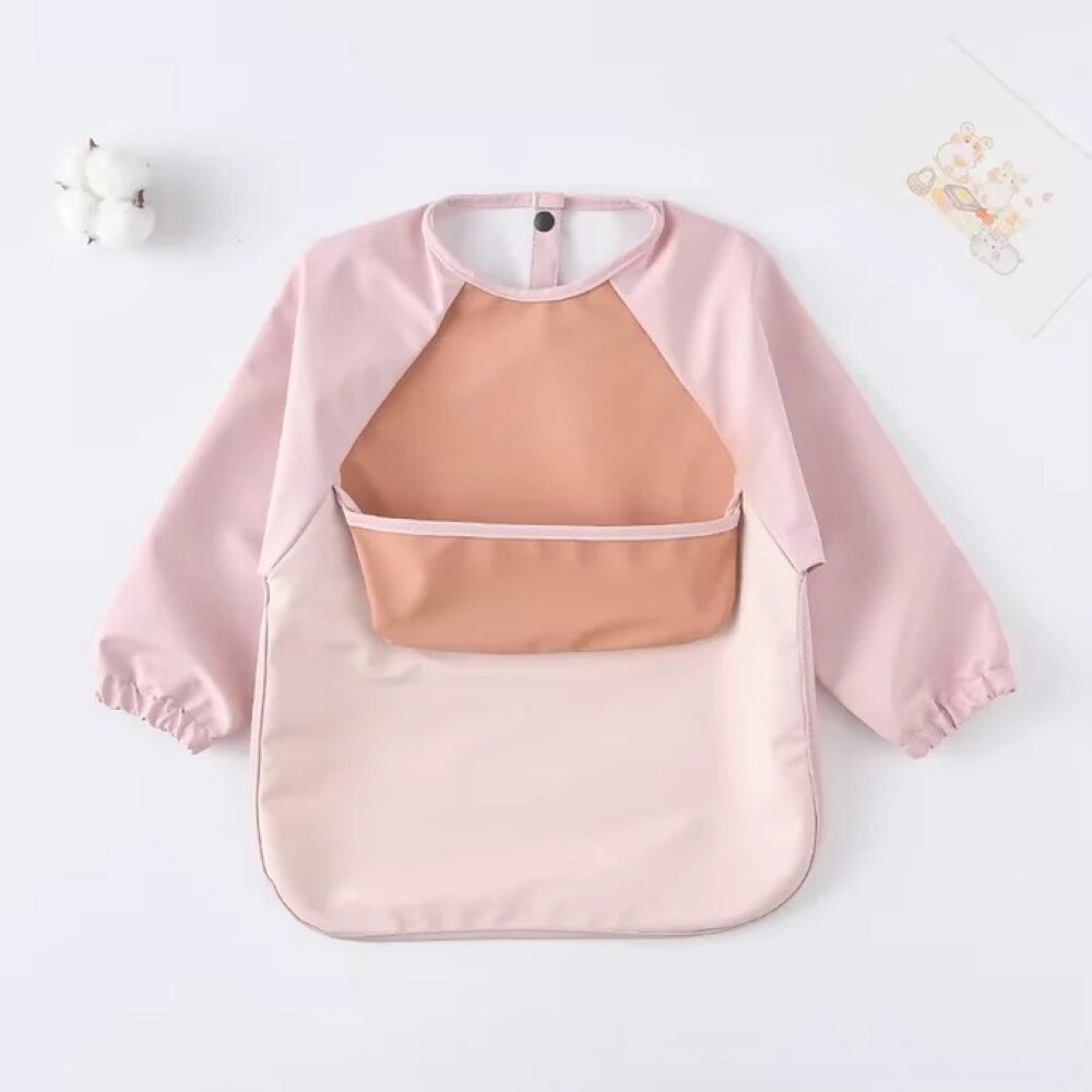 Babero con manga deluxe rosa