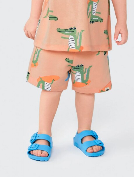 SHORT INFANTIL ESTAMPADO NARANJA