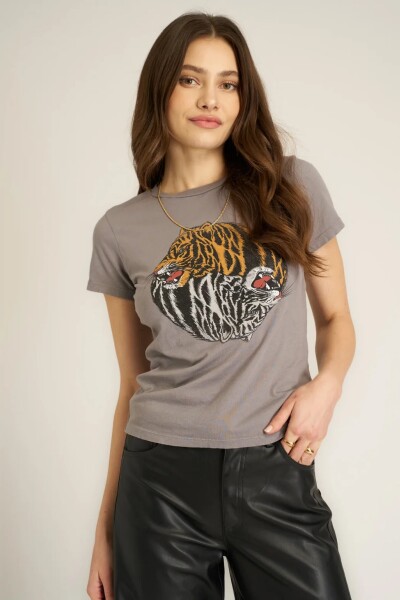 POLERA TIGER YIN YANG Gris