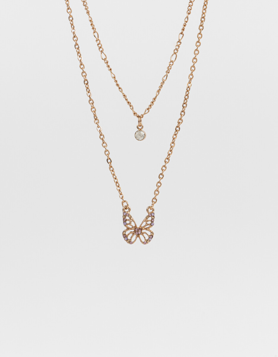 Collar Doble Cadena Con Dijes 