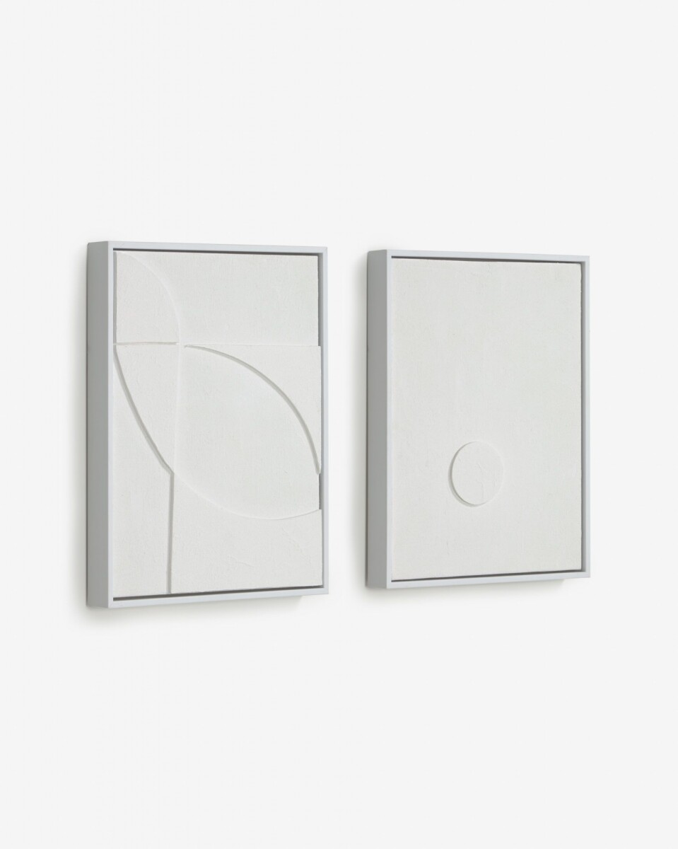 Set Brunella de 2 cuadros blanco 32 x 42 cm 