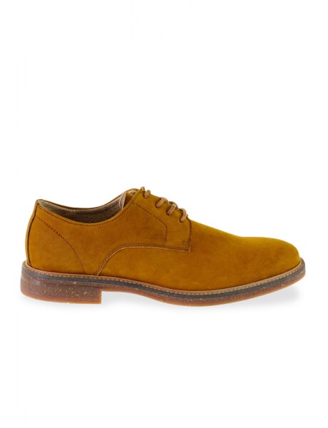 ZAPATO DE CUERO CON CORDONES Camel