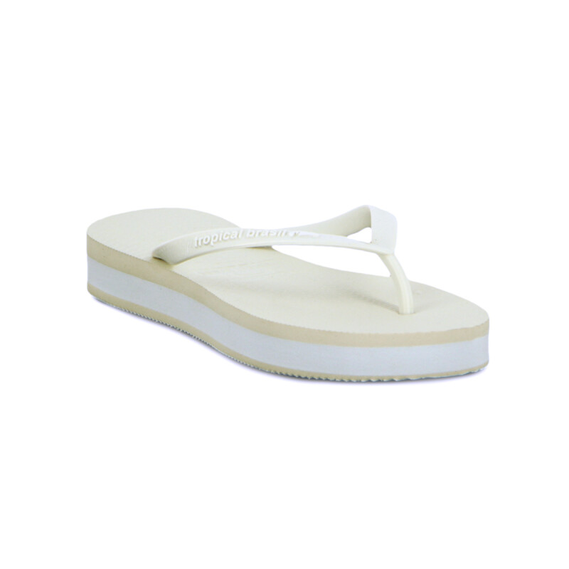 Tropical Brasil Ojota Quadradiha Flattaform De Mujer - Blanco Blanco