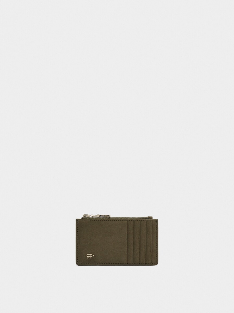 Cartera Básica Efecto Piel - caqui 
