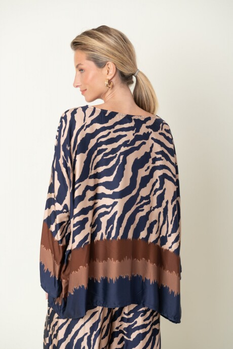 BLUSA OJO DE TIGRE Azul